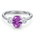thumbnail image 3 of Gem Stone King 1.71 Ct Oval Fancy Purple Zirconia 925 Sterling Silver Ring, 3 of 6