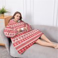 thumbnail image 5 of Oversized Wearable Blanket Hoodie,Red and White Christmas Pattern Sherpa Blanket Hoodie with Super Pockets,Super Warm Fuzzy Pullover for Women & Men, 5 of 6