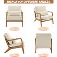 thumbnail image 4 of Lecut Linen Fabric Accent Chair with Arm Mid Century Modern Lounge Reading Chair with Wood Frame Comfy Leisure Chair with Pillow and Cushion for Living Room, Bedroom,Balcony Beige, 4 of 8