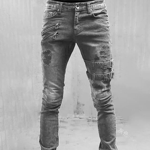 Birdeem Mens New Fashion Day Button Zipper Pocketed Personality Denim Trousers
