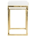 thumbnail image 2 of SAFAVIEH Couture Abele Modern Glam Lacquer Side Table with Drawer, White/Brass, 2 of 8