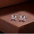 thumbnail image 2 of Turandoss 14K White Gold Plated Initial Cz Stud Earrings for Teens Little Girls Daughter Kids Hypoallergenic Jewelry Birthday Gifts for Women Girls Age 4-6, 2 of 8
