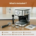 thumbnail image 7 of GEVI 20 Bar Espresso Coffee Maker, Espresso Machine with Milk Frother Steam Wand, 45 OZ Removable Water Tank for Home/Office/Cafe, Black, 7 of 7