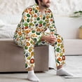 thumbnail image 7 of Honeii Lemon Fruits Vegetables Pattern Mens Pajamas Set,2pcs Men's Lounge Long Sleeve Sleep Shirt and Pajama Bottoms Sleepwear Set,Mens Pjs Sets-X-Large, 7 of 7