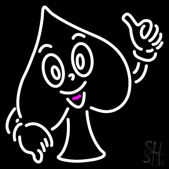 Poker Icon LED Neon Sign 16 x 16 - inches, Black Square Cut Acrylic Backing, with Dimmer - Bright and Premium built indoor LED Neon Sign for wall décor, arcarde, and storefront.