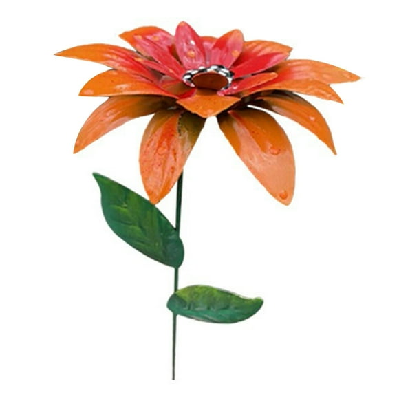 Lkzmdpt Metal Daylily Flower Garden Stakes Metal Flowers Outdoor Decor Stake Yard Art Decoration Garden Metal Flowers Stick Summer Patio Decor