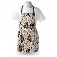thumbnail image 3 of Earth Tones Apron Brown Silhouette Petals and Leafage with Spiral Stems Gardening Plants, Unisex Kitchen Bib Apron with Adjustable Neck for Cooking Baking Gardening, Dark Brown White, by Ambesonne, 3 of 3