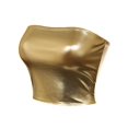 thumbnail image 3 of Made by Olivia Women's PU Cropped Lightweight Tube Top Gold S, 3 of 3