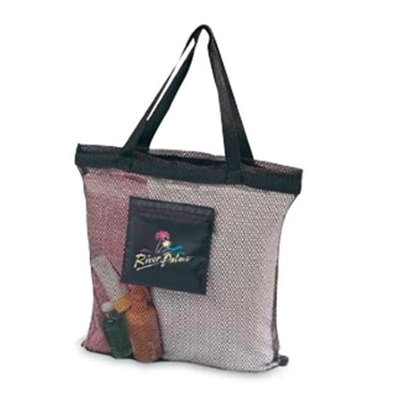 T-A Premium 06-559 15.5 x 15.5 in. Mesh Beach Tote Bag - Blue