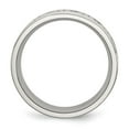 thumbnail image 2 of Chisel Stainless Steel Brushed and Polished Scroll Design 9mm Ridged Edge Band, 2 of 6