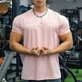 thumbnail image 2 of USNSM Men's Short Sleeve UPF 50+ T-Shirt Quick Dry Rash Guard Athletic Workout Gym Running Swim Top Tee Performance Water Shirts Pink XXL, 2 of 4