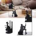 thumbnail image 4 of Book Holder, T-Shaped Structure Bookend Space Saving Wrought Iron Rugged And Durable Rounded Corner Design  For Homes Schools For Offices And Libraries Man And Woman, 4 of 8