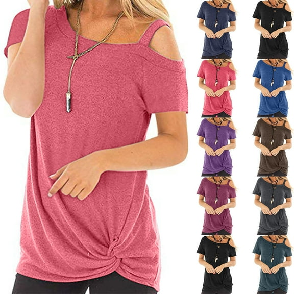 Sentmoon Womens Tunic T-Shirts Crew Neck Short Sleeve Tops Breathable Casual Basic Plus Size Summer Tops For Women 2025 Up to 40% Off