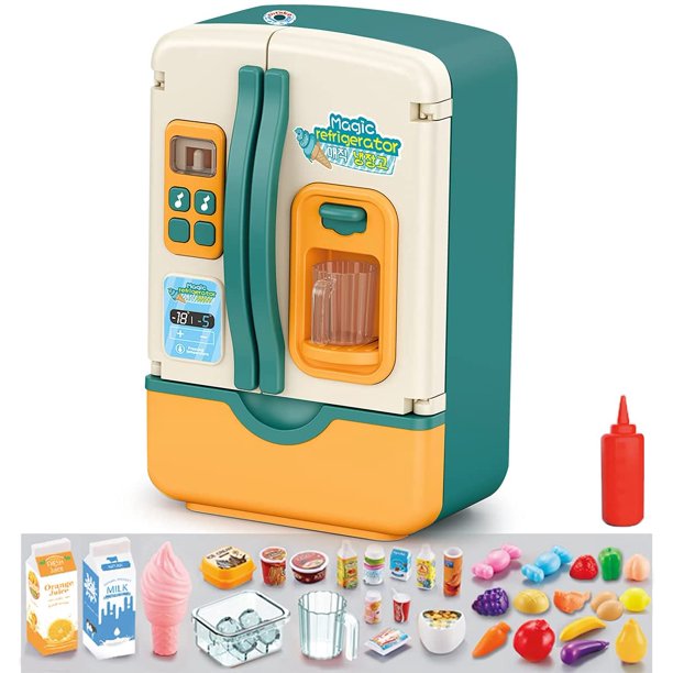 Toys Fridge Refrigerator with Ice Dispenser Pretend Play