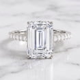 thumbnail image 4 of Rosec Jewels 5 Carat Lab Grown Diamond Emerald Cut Engagement Ring (E-VS1 Grade) - IGI Certified Big Diamond Ring with Hidden Halo, 18K White Gold, US 9.50, 4 of 8