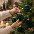 thumbnail image 4 of Flocked Christmas Ball Ornaments, Hanging Tree Decorations with Assorted Colors for Holiday Party Wedding Decor, 12 Pack, 4 of 9