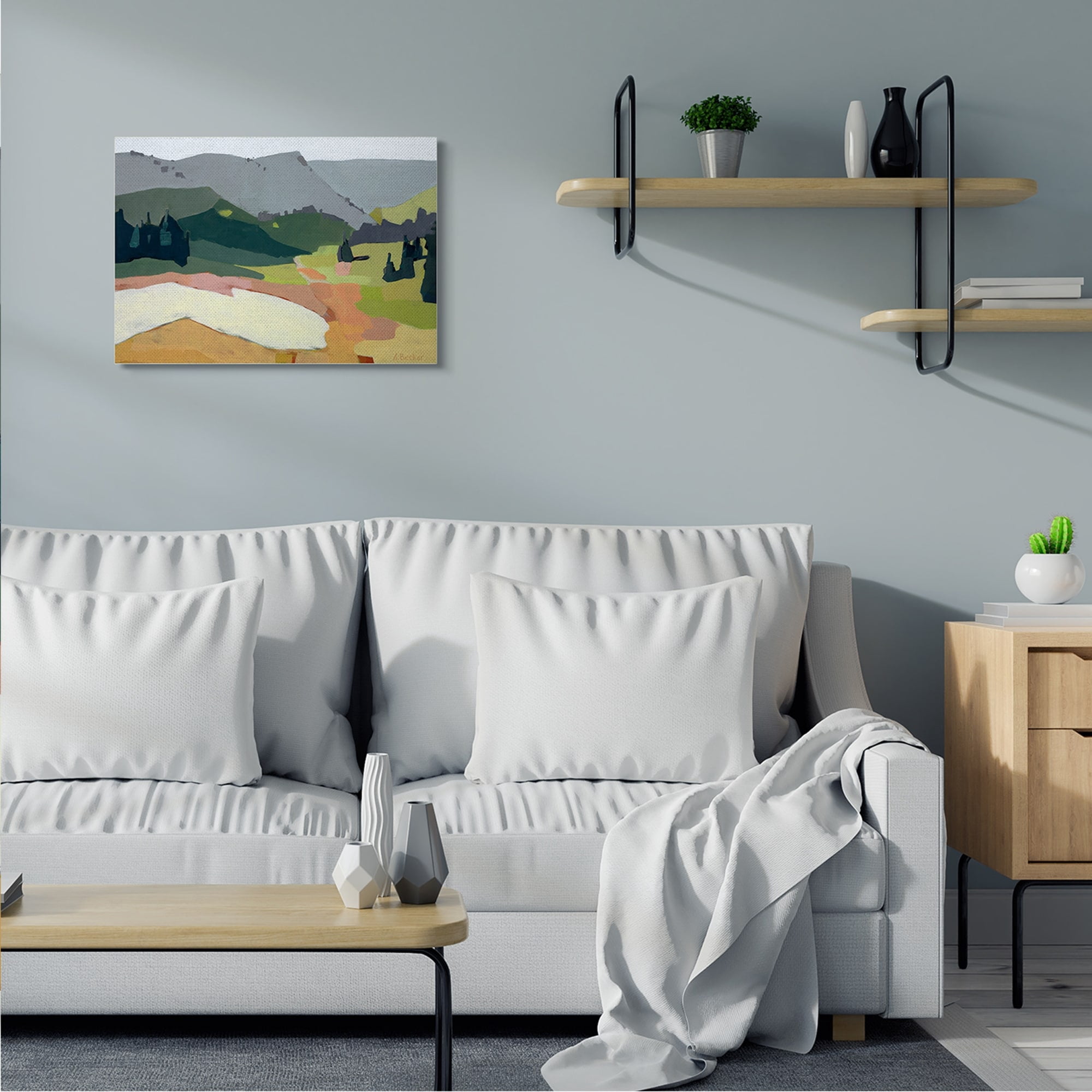 Stupell Industries Winter Thawed Abstract Snow Mountain Landscape Canvas Wall Art, 24 x 30, Design by Anne Becker