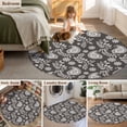 thumbnail image 5 of Round Rug 3.3Ft Washable Non-Slip, Grey Paisley Circle Area Rugs for Living Room Bedroom, Ethnic Vintage Floral Botanical Abstract Indoor Floor Mats Carpet Runner for Home Decor Aesthetic, 5 of 8