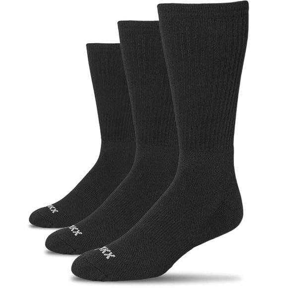 Calcetines XXL Crew Sport para hombre, talla 15-18, negros, pack de 3