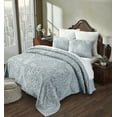 thumbnail image 2 of Better Trends 3 Piece Full/Double Bedspread Set 100% Cotton Tufted Floral Vineyard Pattern Soft & Luxurious Feel, Machine Washable (Blue) Rylee Collection, 2 of 6