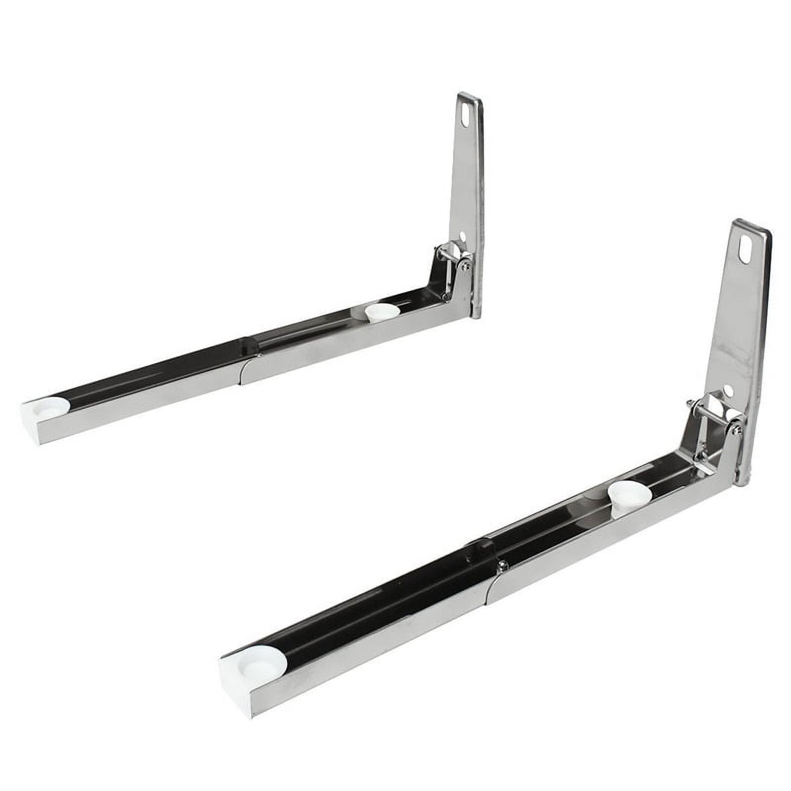 Support Frame Steel Foldable Stretch Shelf Rack Microwave Oven Wall Mount Bracket Stainless Silver