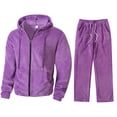 thumbnail image 2 of Ceisia Men's Loose Fit Fleece Tracksuit Set Full-Zip Hooded Jacket with Elastic Waist Drawstring Pants Gifts, 2 of 9