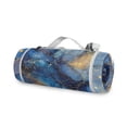thumbnail image 2 of 58 x 58 Inch Round Picnic Mat, Waterproof Sandproof Foldable Compact Beach Blanket for Grass, Park, Outdoor Camping Blue Marble, 2 of 9