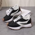 thumbnail image 4 of Domzle Sneakers for Women Retro Fashion Trendy Sneakers with Foam Insole Casual Shoes for Walking Tennis Non-Slip Shoes Black Wide-7.5, 4 of 9