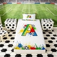 thumbnail image 4 of Erosebridal Splash Soccer Letter A Twin Sheet Sets, Sport Bedding for Boys and Girls, 3 Pieces, 1 Flat Sheet, 1 Fitted Sheet and 1 Pillowcase, 4 of 6
