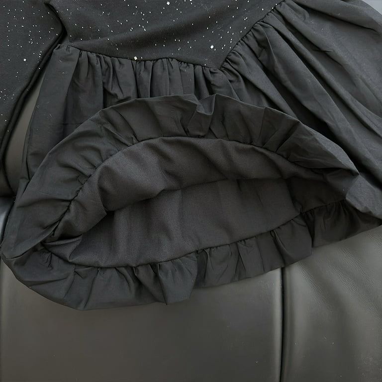 Black Ruffles Dress Coat 1062# Black Ruffles Dress Coat 1062#