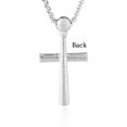 thumbnail image 6 of HZMAN Athletes Cross Necklace by Pendant Sports Stainless Steel Baseball and Baseball Bat Cross Necklace (Silver - PH 4:13), 6 of 8