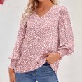 thumbnail image 3 of Patlollav Pntutb Womens Blouses,Ladies Loose Print V-Neck Long Sleeve Tops, 3 of 7