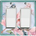thumbnail image 1 of Metal Light Switch Plate Cover Antique Floral Hummingbird Home Sketch FLW098, 1 of 13