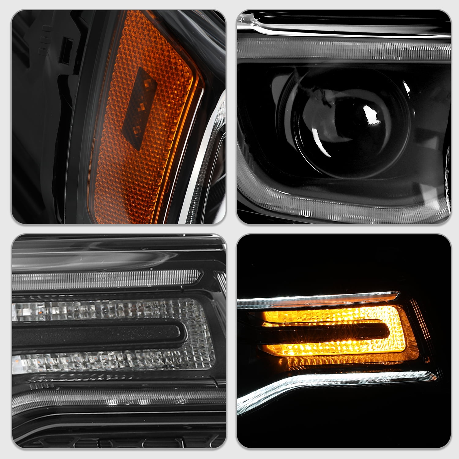Black Headlights For 2014-2021 Jeep Grand Cherokee w/Bulbs&Ballast HID Lamp LH/RH