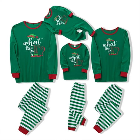 

Saeaby Family Pajamas Christmas Matching Set Christmas Sleepwear Holiday Pajamas Long Sleeve Pajamas Sets for Family Size Baby-Kids-Adult Green