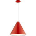 thumbnail image 4 of 1 Light Shiny Red Mini Pendant with Shiny Red Metal Shade with Shiny White Finish Inside Shade, 4 of 4