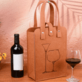 thumbnail image 3 of Portable Double Layer Felt Bottle Tote Bag, Insulated Wine Cooler Bag, Travel Wine Bag for Wine Lovers, 3 of 5