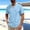 Light Blue, variant on Mens Henley Shirt Tech 3 Button Loose Fit Quick Dry Gym Tshirt Short Sleeve Lightweight Casual T Basic Tee White