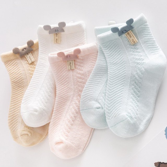 Newborn Baby Socks Cartoon Socks Cotton Thin Section Mesh Socks Boys Girls Children Boneless Socks312-24M He Qiyong unisex