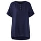 thumbnail image 2 of Camiseta a cuadros Mujer Verano Botón Blusa de manga corta Top suelto, Azul, S Noticed AP001353-07, 2 of 7