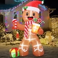 thumbnail image 6 of GOGRANT Christmas Inflatables Outdoor Decorations, 8FT Gingerbread Man Christmas Blow Up Yard Decorations with LED Lights for Indoor Garden Holiday Party Decor, 6 of 7