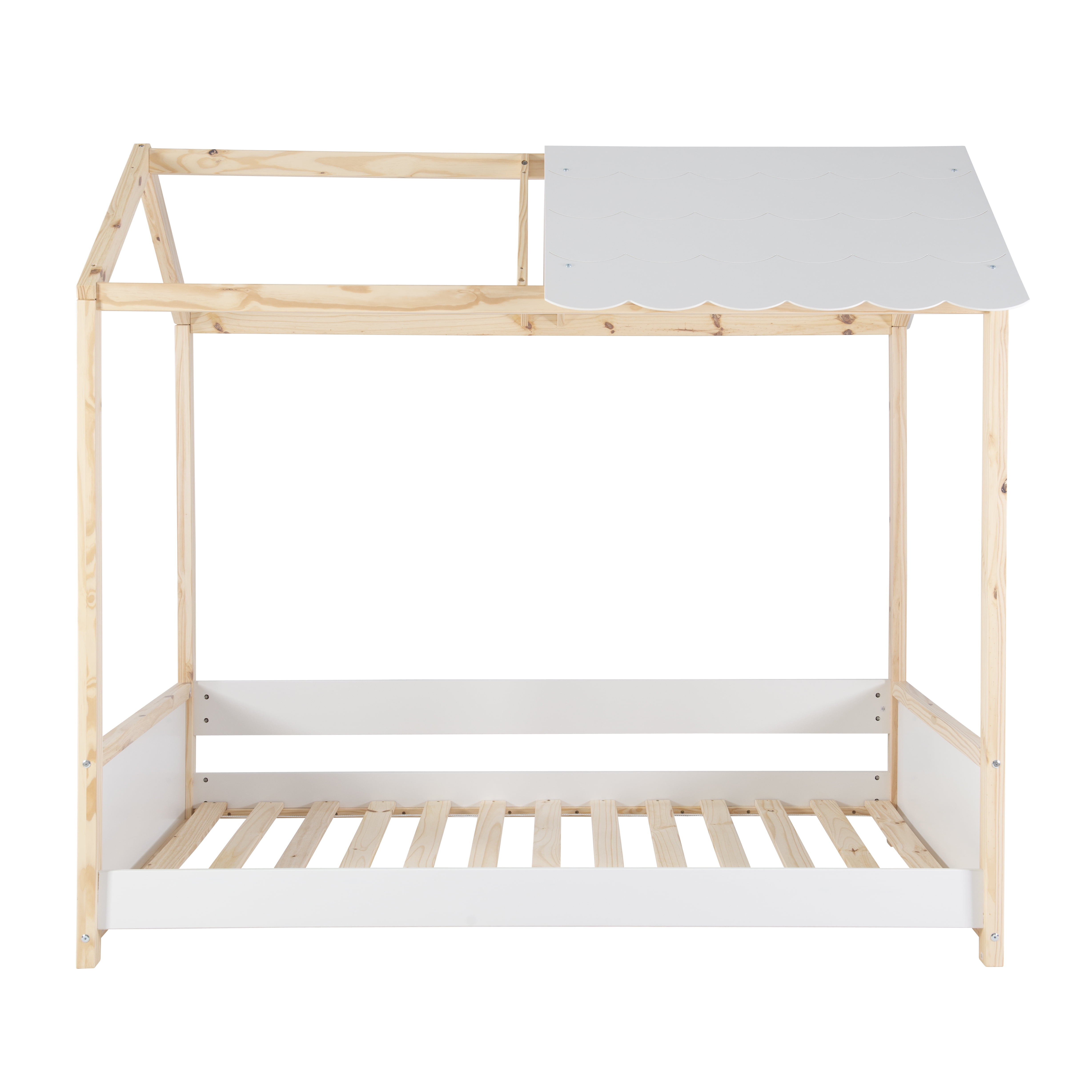 Powell Allyson Kid's Playhouse Bed with Adjustable Canopy, Twin, White
