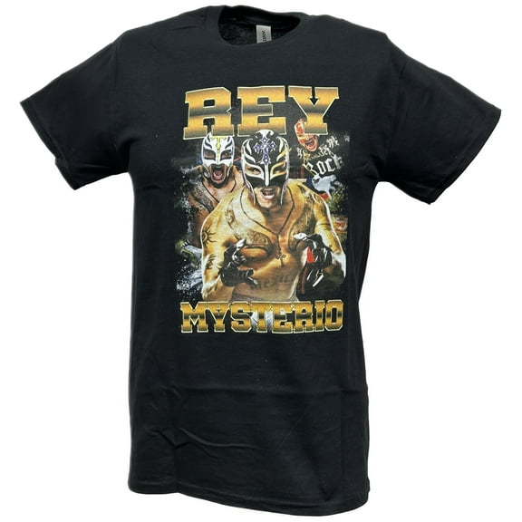 Rey Mysterio Shouting Mens Black T-shirt