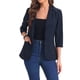 thumbnail image 1 of Chaqueta de oficina INSPIRE CHIC para mujer, blazers de solapa de un botón de 3/4 de manga, azul oscuro XL, 1 of 1