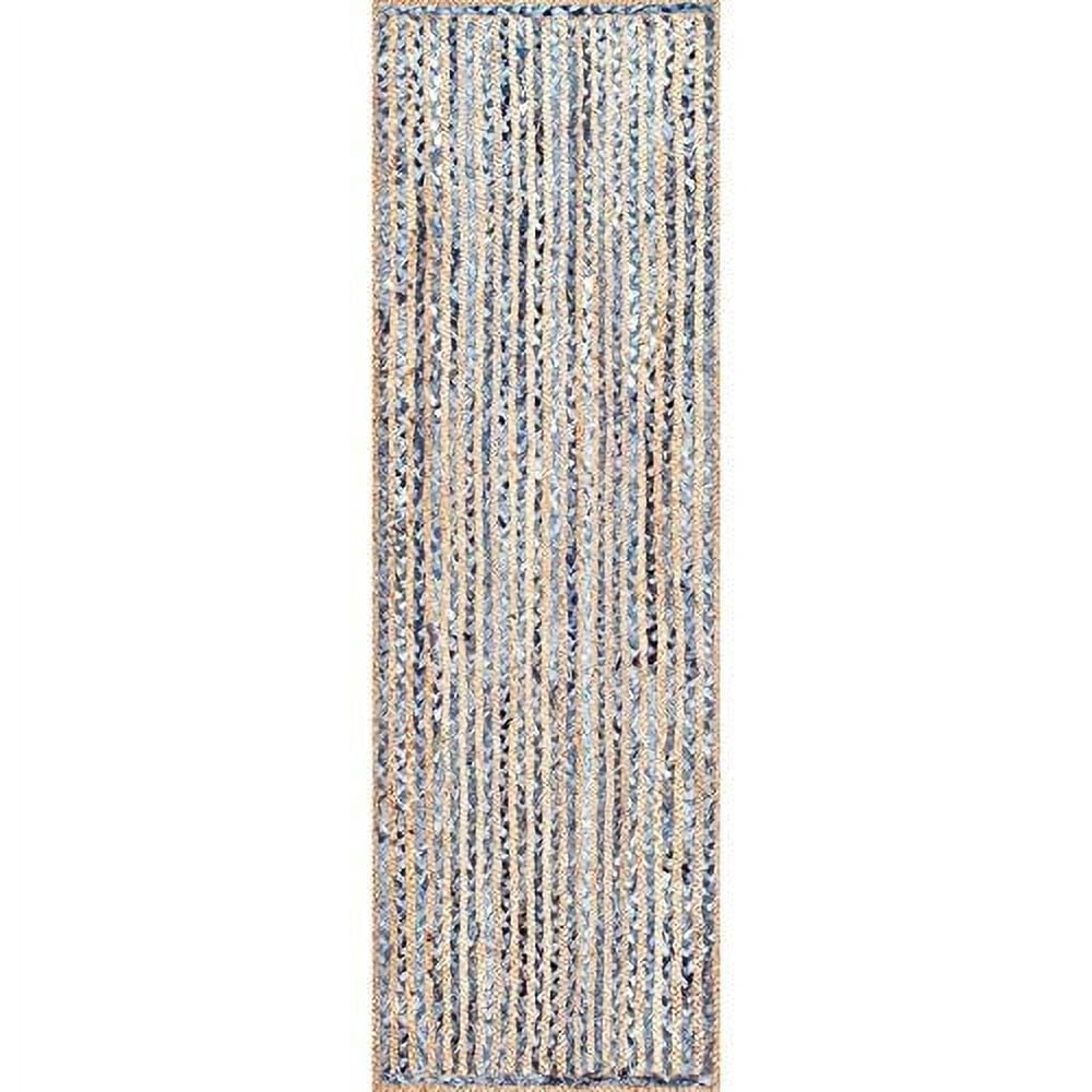 Soft Cotton with Natural Jute Area Rug , Perfect for Living Room, Bedroom, Entryway, or Nursery – Farmhouse, Boho, and Modern Décor Styles Size - 4 x 10 Feet (120 cm x 300 cm)