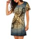 thumbnail image 2 of Fotbe Vintage Compass Bata de Dormir para Mujer con Estampado, Camisón de Algodón de Manga Corta, Ropa de Dormir Casual, 2 of 6