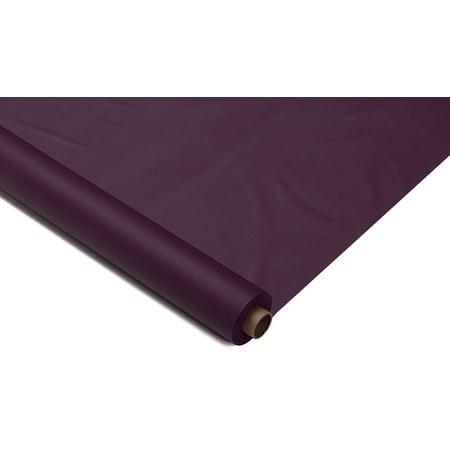 

Exquisite 100 ft. x 40 in. Plum Plastic Tablecloth Rolls - Disposable Table Cover Rolls