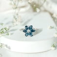 thumbnail image 4 of Rosec Jewels London Blue Topaz Flower Engagement Ring for Women - Blue Topaz Diamond Ring - AAA Quality - With Jewelry Box, 10K White Gold, US 8.00, 4 of 7