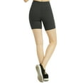 thumbnail image 3 of Cottonbell Women & Plus Size (S-3XL) High Waist Wide Wastband Workout 15" Length Running Biker Shorts, 3 of 4