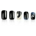 thumbnail image 6 of 24 Pcs Black Cats False Nails Gradient Artificial Nails Simple Full Covers Stick on Nails Moon and Star Press On Nails, 6 of 8